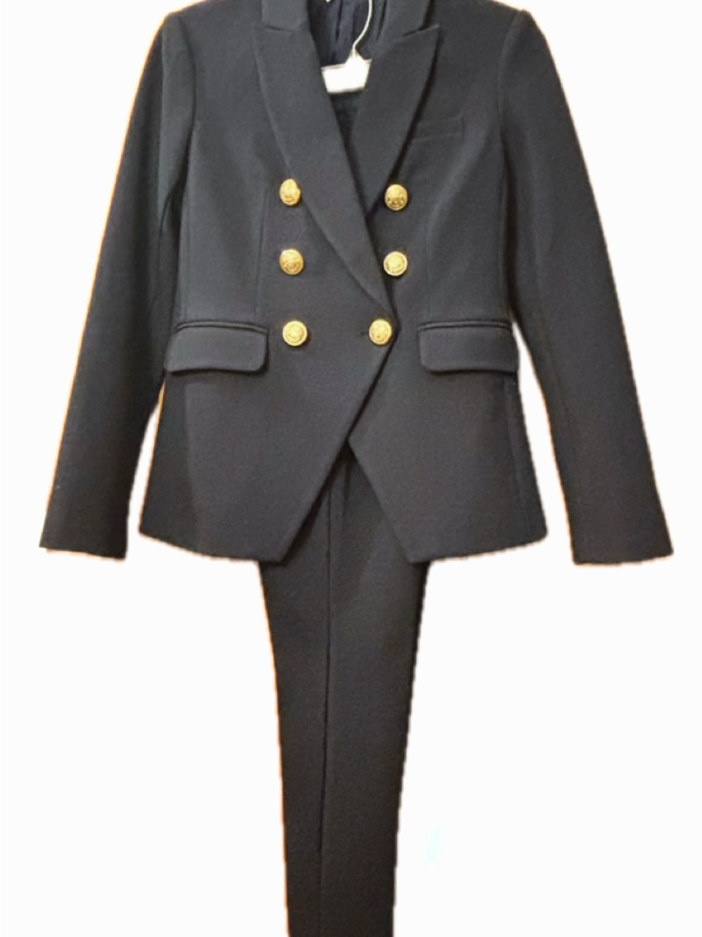 Express Navy Blue Classic Double-Breasted Blazer with Pants Suit